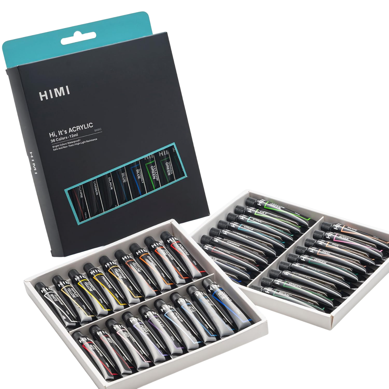 Himi Acrylic Paint Tubes 36 Colours
